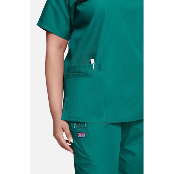 Cherokee Workwear Green Women Plus Size VNeck Scrub 5XL Multi Pocket Set Medical - Picture 8 of 8